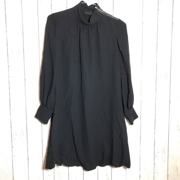 Derek Lam Dresses & Skirts - Derek Lam Made in Italy Silk Black Zip Neck Dress